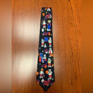 Fresno State Tie in Disguise Sports Themed Black Tie with bulldogs